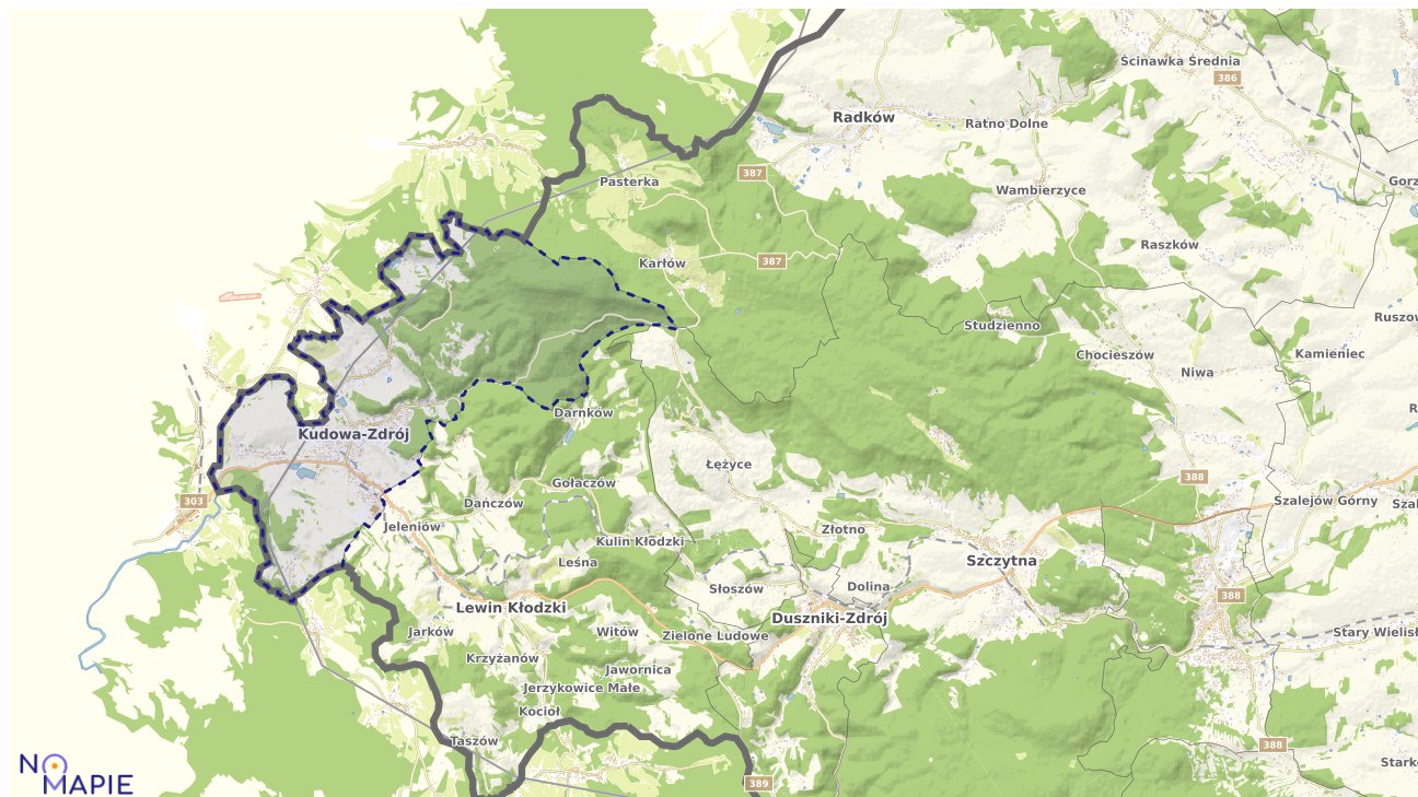 Mapa obszarów ochrony przyrody Kudowy-Zdroju