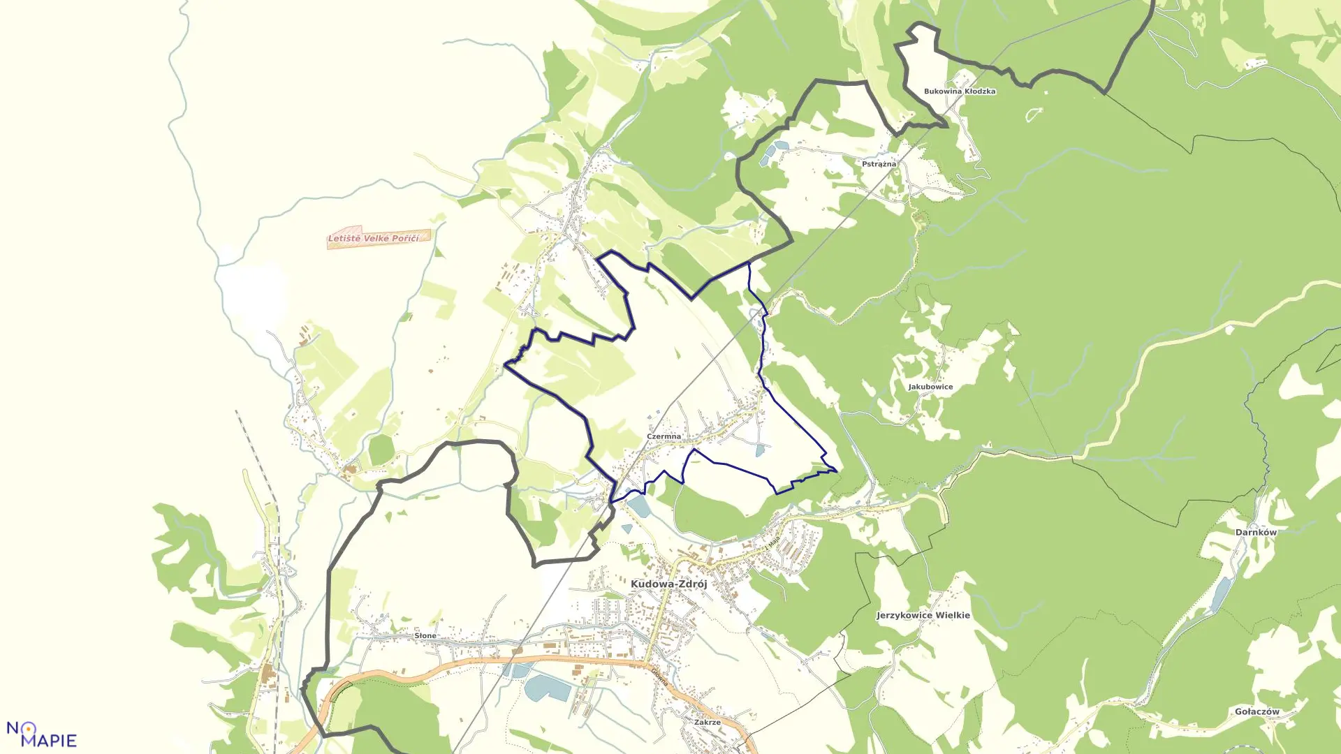 Mapa obrębu Czermna w mieście Kudowa-Zdrój