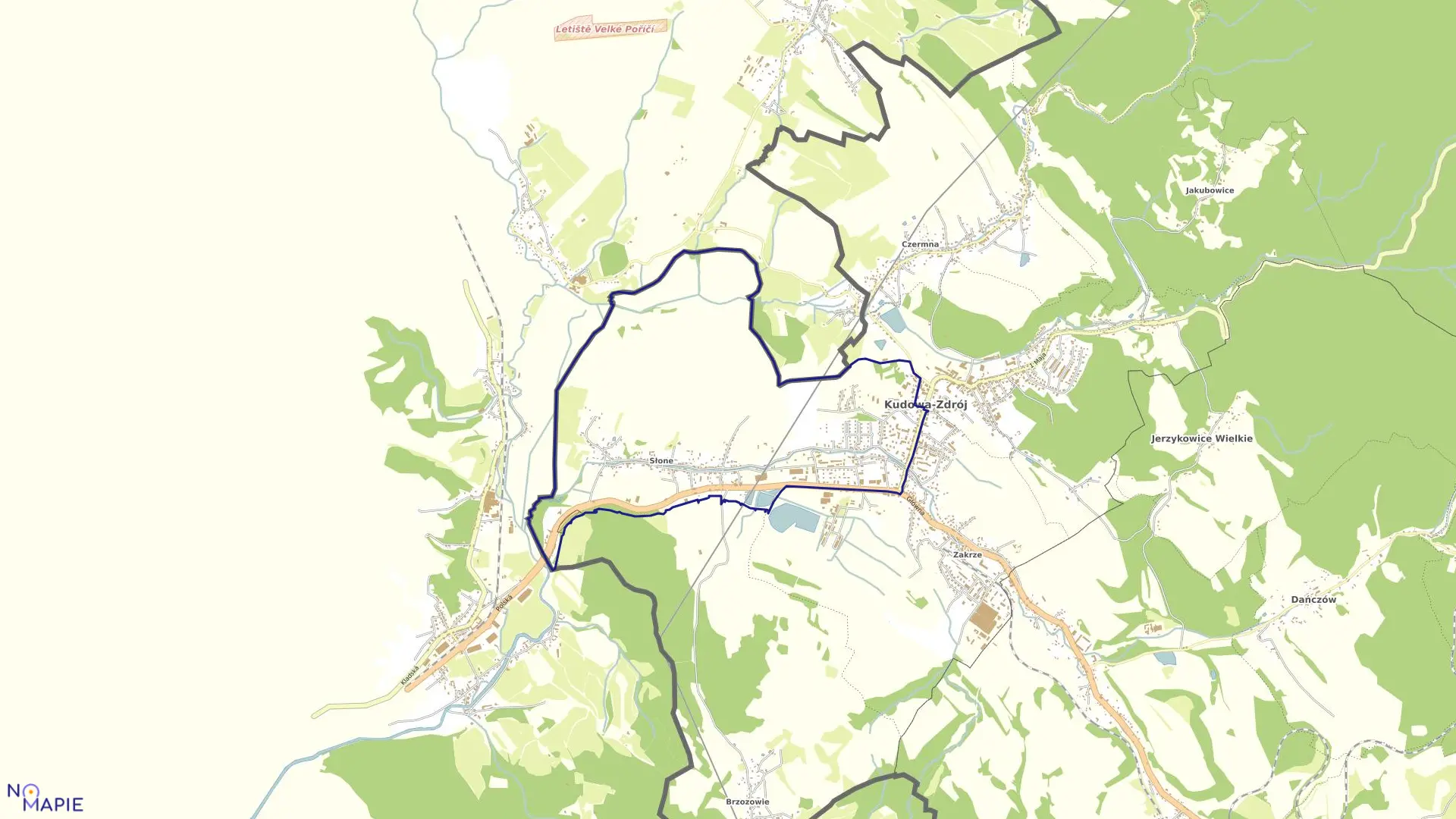 Mapa obrębu Słone w mieście Kudowa-Zdrój